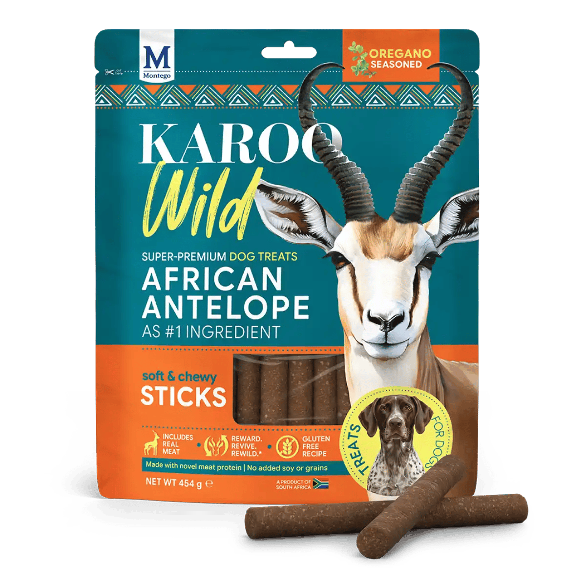 KAROO_WILD_SA_PACKS-A2_16OZ_OREGANO-FRONT-&-TREATS-RGB-2500PX-S 1