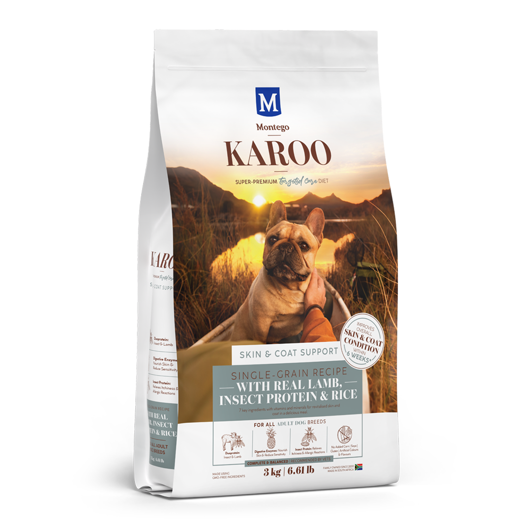 Skin & Coat Support
Lamb, Insect Protein & Rice